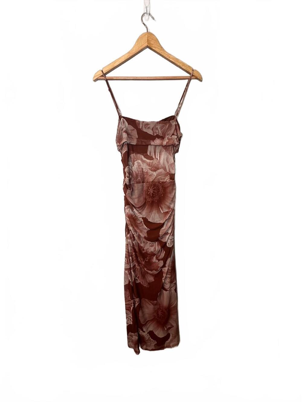 NWT Hello Molly “Palm Princess Mesh Maxi Dress” — Brown. - Picture 8 of 9